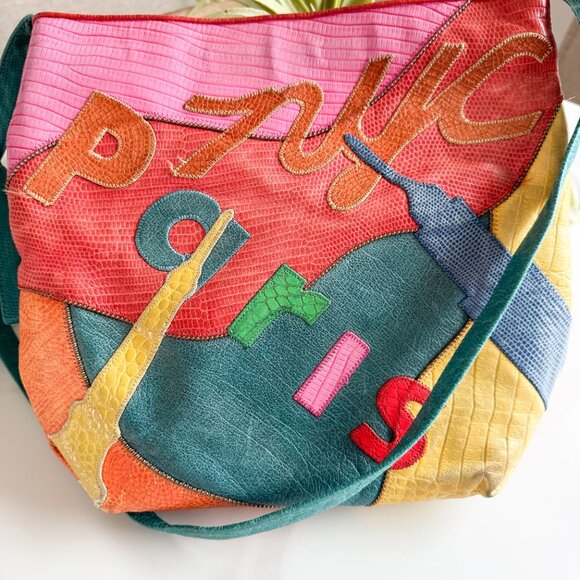 Sharif Multicolor Paris Patchwork Bag - Picture 4 of 16